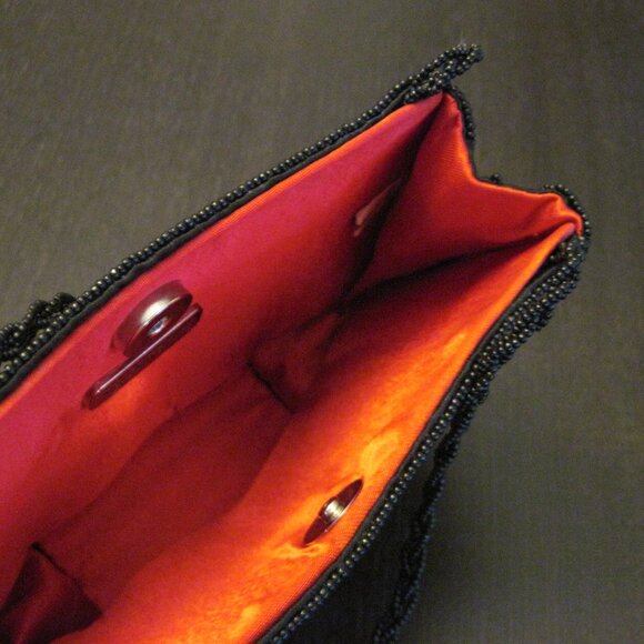 Inge Christopher Black & Gold Cheetah Sequin & Bead Evening Bag - Picture 4 of 5